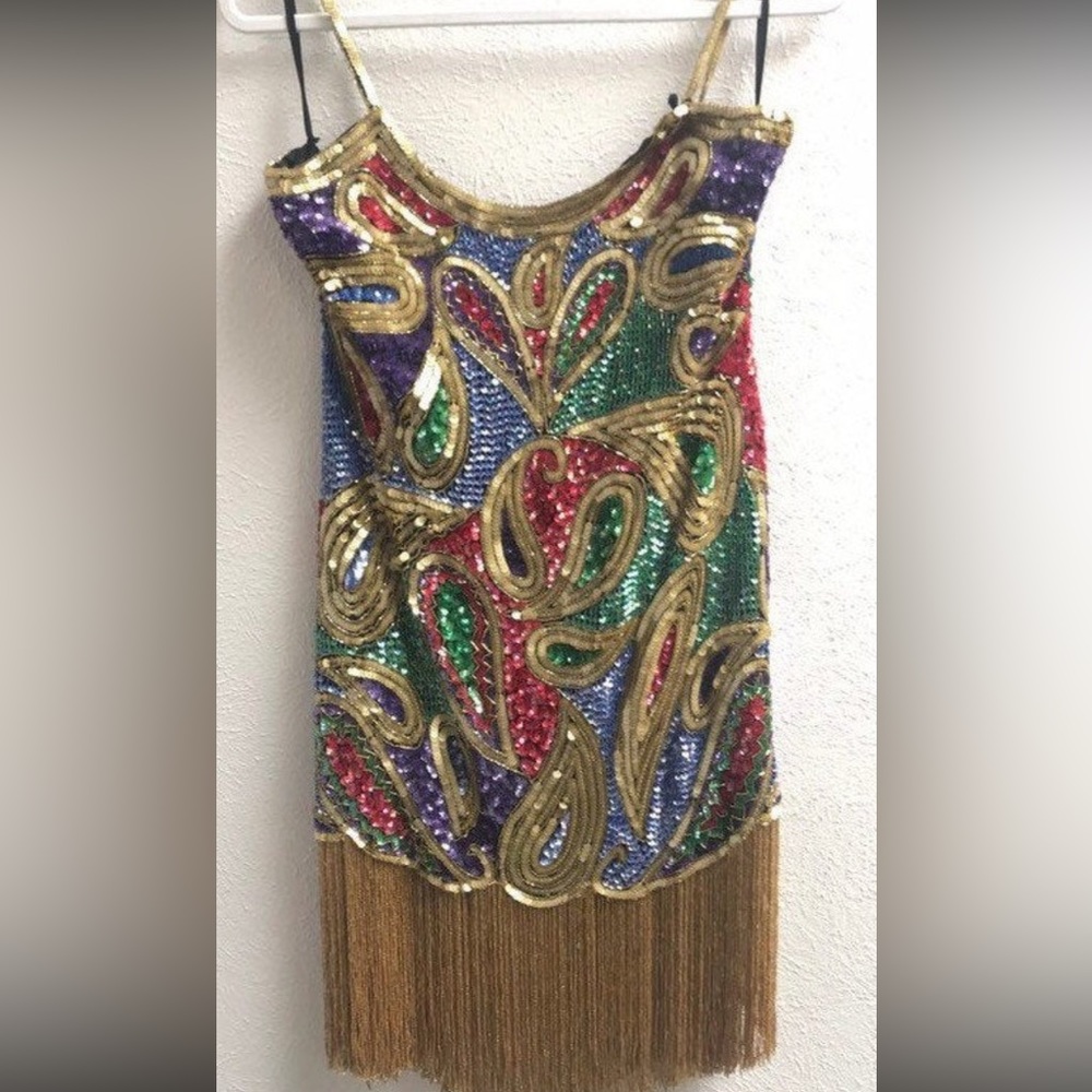 Retro Vintage Sparkly Midi Party Dress - 80s/90s Glam